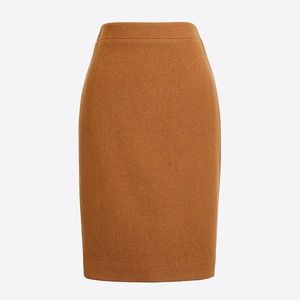 NWT J Crew Wool Pencil Skirt in Camel